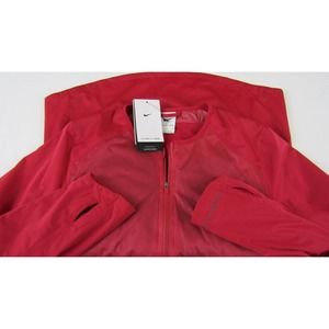 NEW Nike StormFit Women L Red Nylon Jogger Jacket Down Fill Wind/Waterproof $300